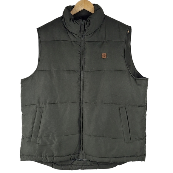 Coleman Other - Coleman Outdoor Co Olive Green Puffer Zip-Up Vest Size L Pockets Mock Neck